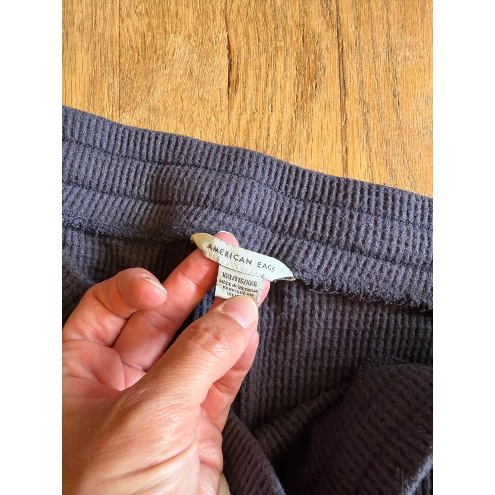 American Eagle Aerie Flare Lounge Pants Bundle XXL Waffle Knit Ribbed Grey Black